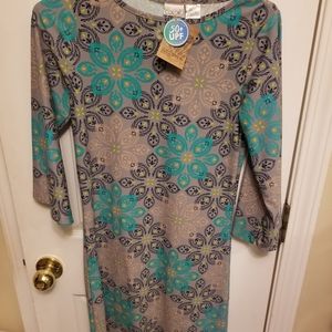 NWT Women's All For Color Size Small  Bay-Tique Magnolia Road Boat Neck Dress